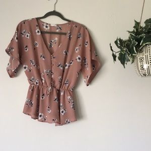 Sienna Sky Rose pink PEPLUM top